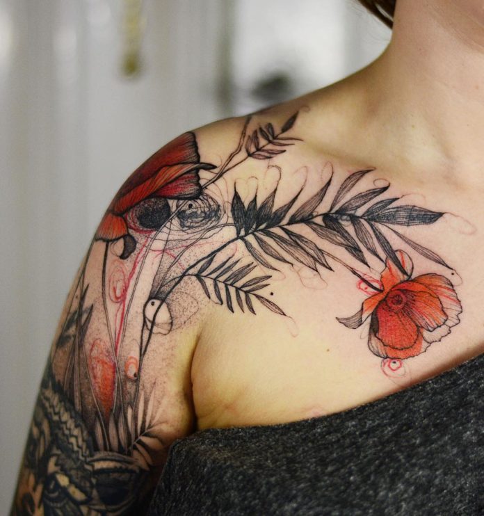5 3 - Idées de Tatouage Fleur pour Femme (100 photos)