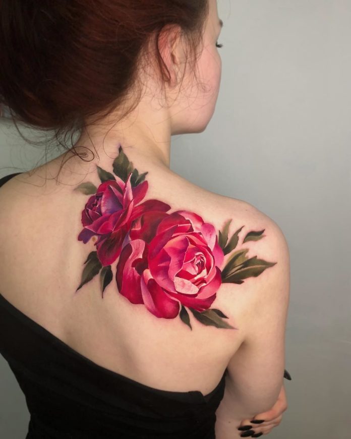 44 1 - 100 Tatouages Rose pour Femme